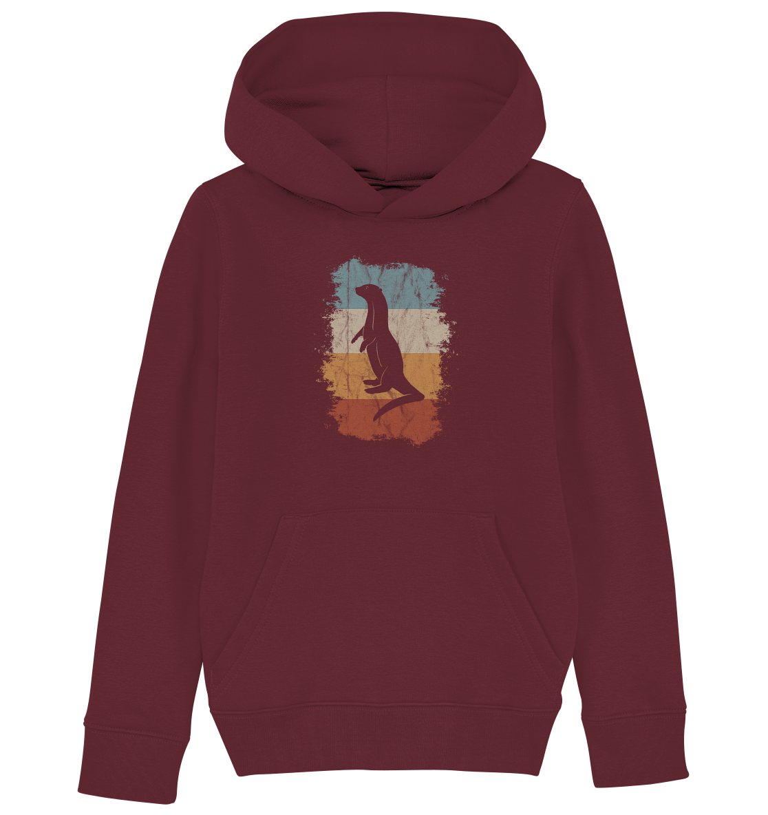 Retro Otter Fischotter Silhouette - Kids Organic Hoodie