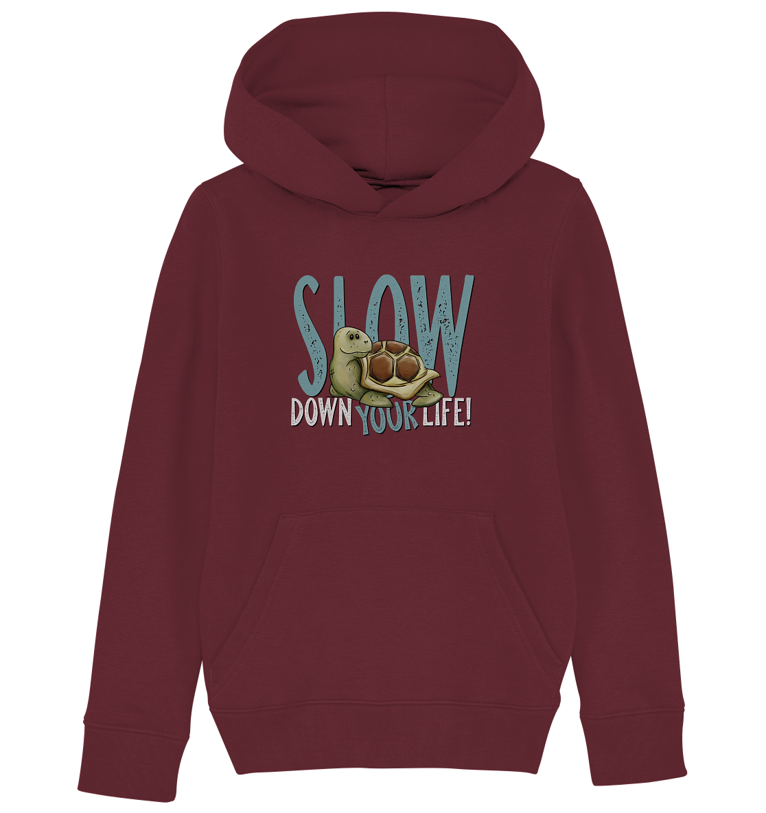 Slow Down Your Life Schildkröte - Kids Organic Hoodie