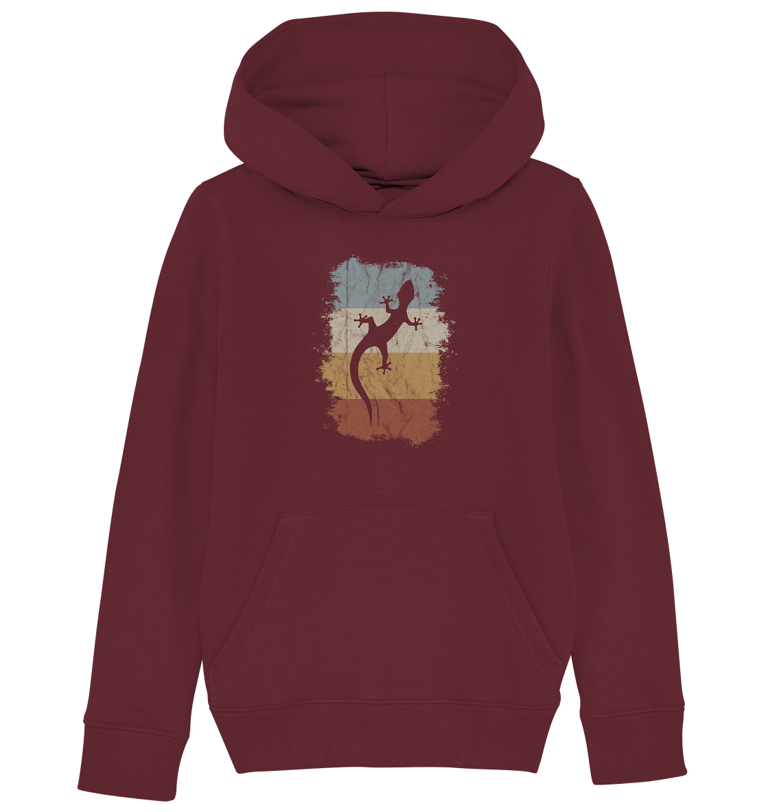 Retro Gecko Salamander Silhouette - Kids Organic Hoodie