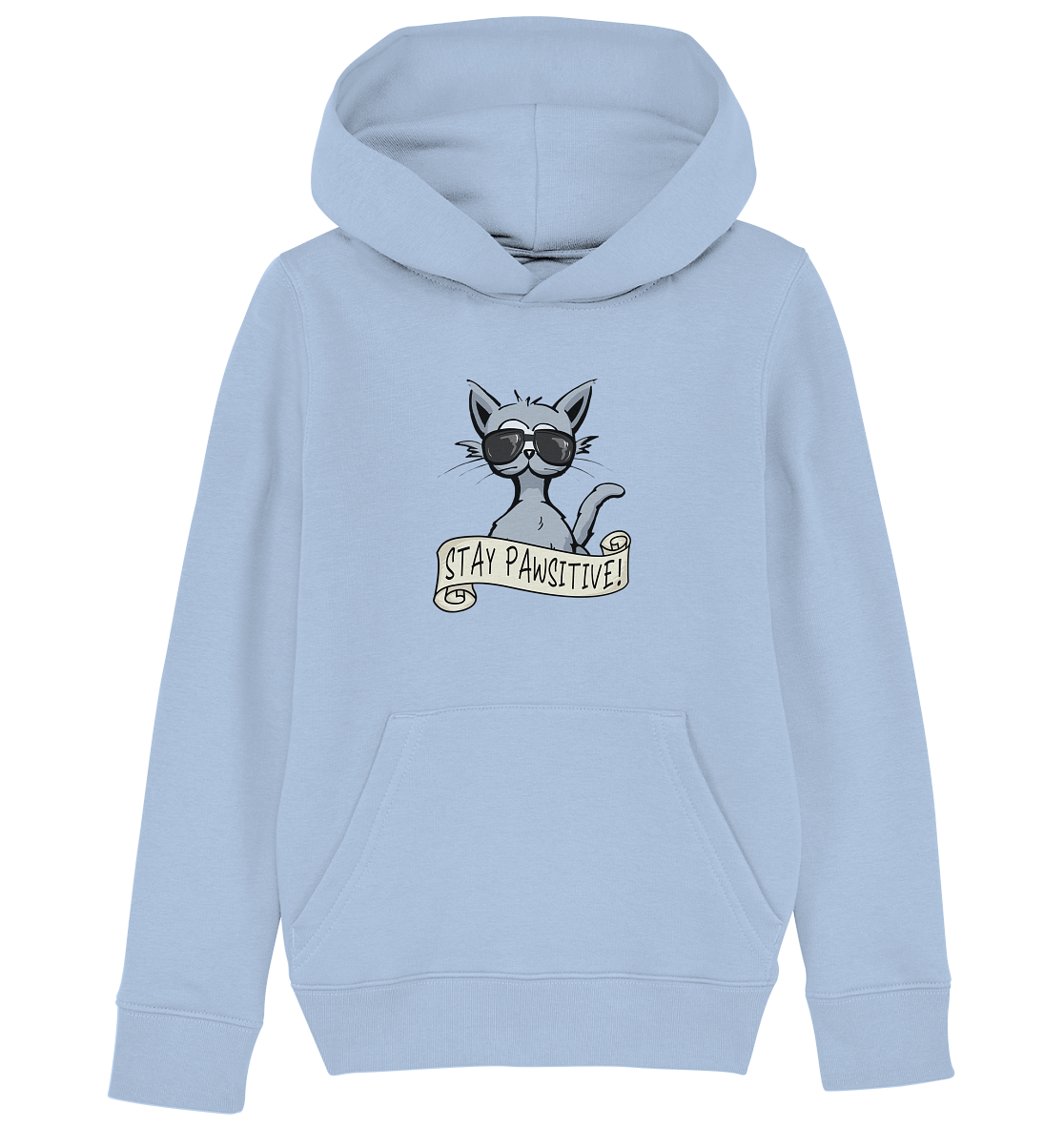 Stay Pawsitive Bleib lässig Hipster Katze - Kids Organic Hoodie