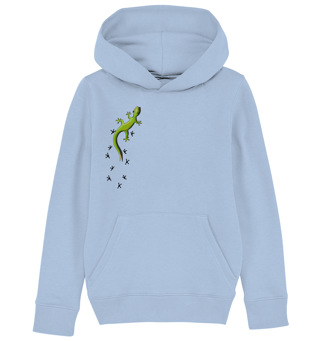 Kletternder Gecko mit Spuren - Kids Organic Hoodie