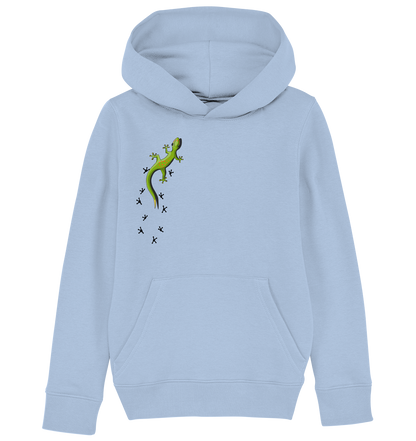 Kletternder Gecko mit Spuren - Kids Organic Hoodie