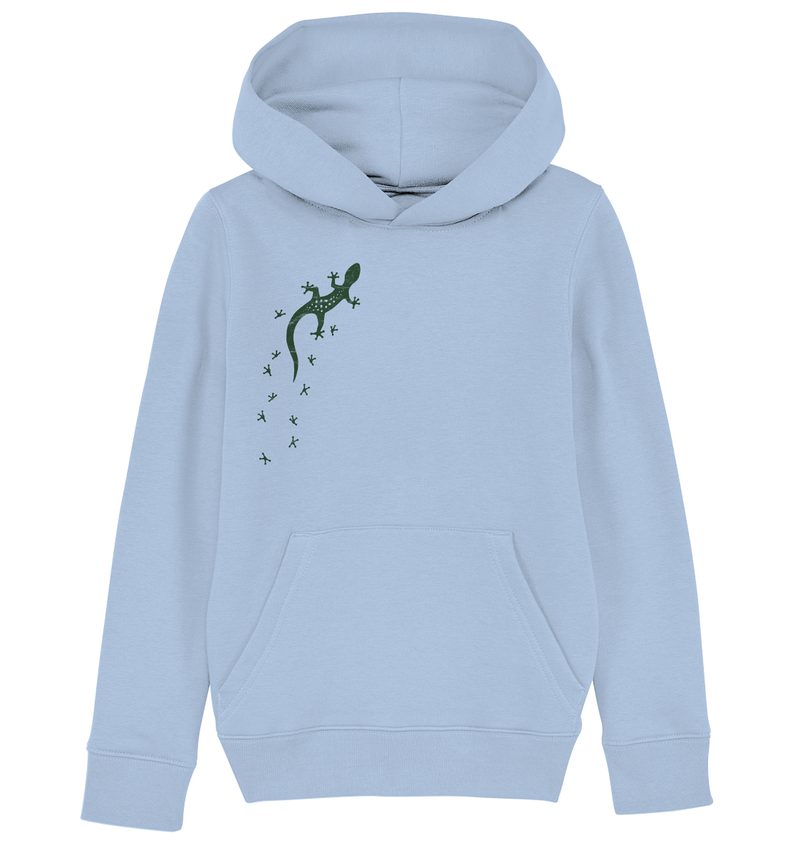Gecko Eidechse Silhouette dunkel - Kids Organic Hoodie
