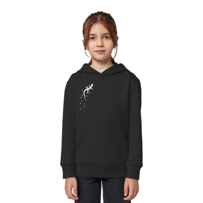 Gecko Eidechse Silhouette hell - Kids Organic Hoodie