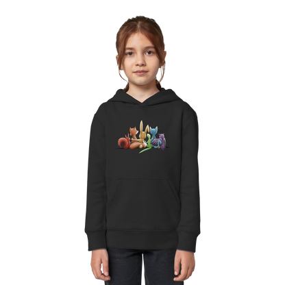 Regenbogen Tiere für Freundschaft, Toleranz und Vielfalt - Kids Organic Hoodie