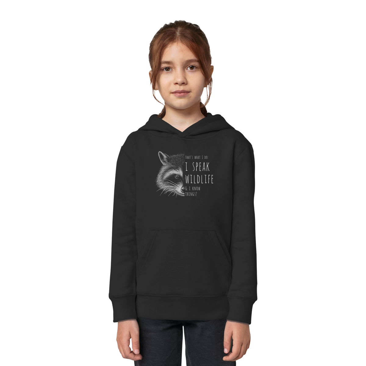 I Speak Wildlife And I Know Waschbär - Kids Organic Hoodie