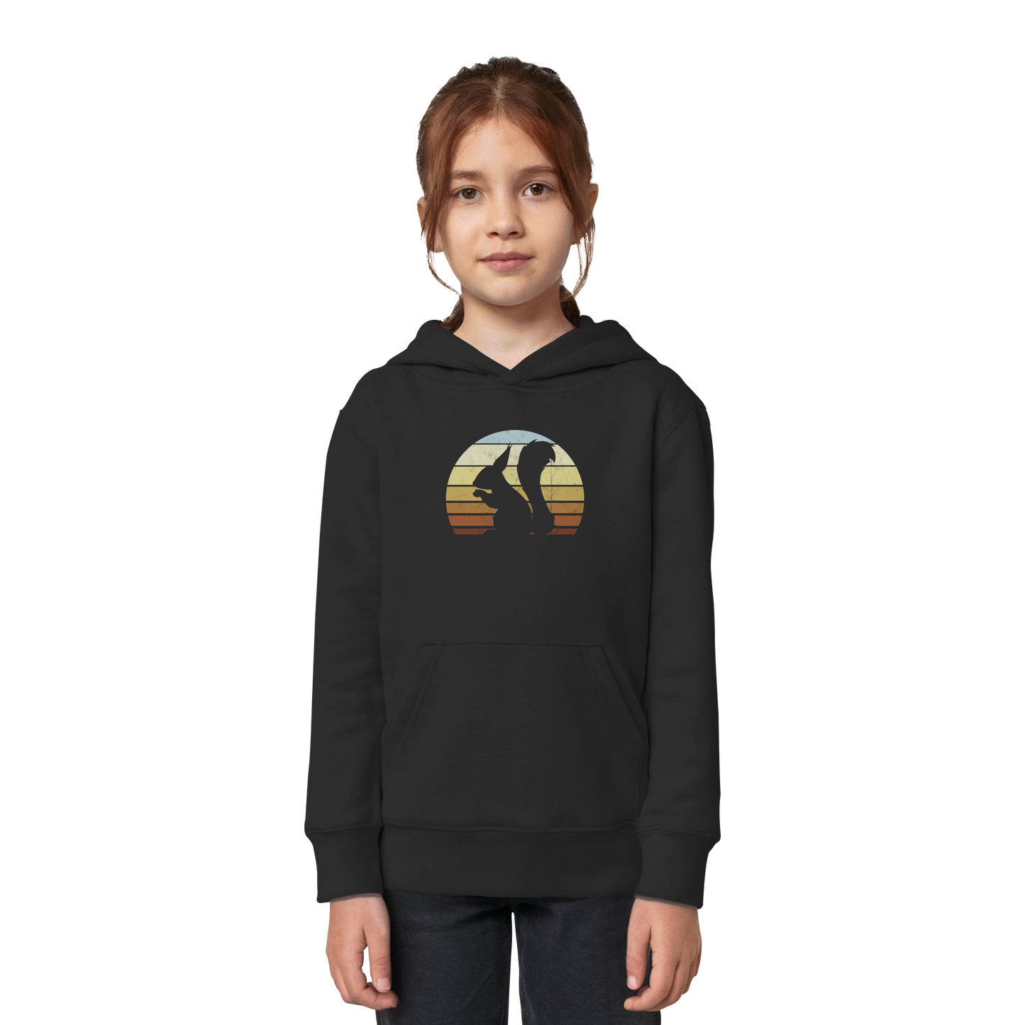 Retro Eichhörnchen Silhouette - Kids Organic Hoodie