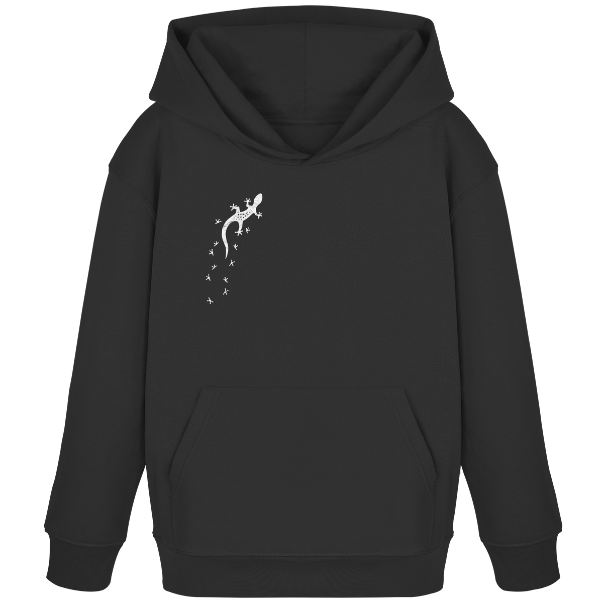Gecko Eidechse Silhouette hell - Kids Organic Hoodie