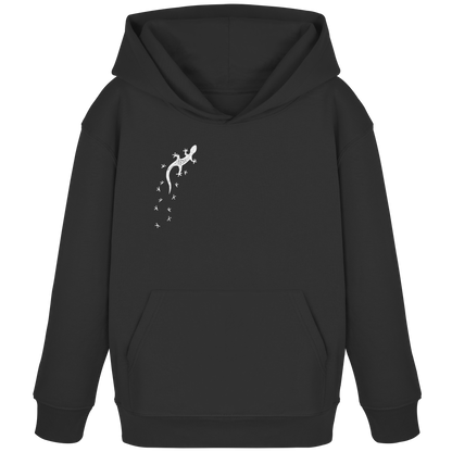 Gecko Eidechse Silhouette hell - Kids Organic Hoodie