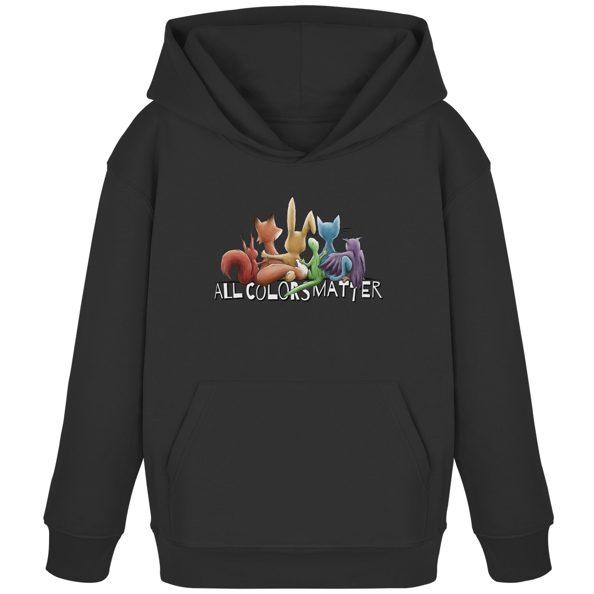 All Colors Matter! Regenbogen Tiere für Vielfalt - Kids Organic Hoodie