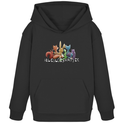 All Colors Matter! Regenbogen Tiere für Vielfalt - Kids Organic Hoodie