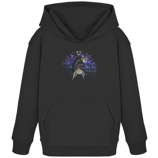 Fledermaus in blauer Nacht - Kids Organic Hoodie