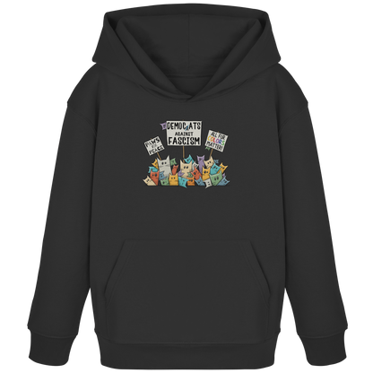 Demo-Katzen gegen Faschismus und für Vielfalt - Kids Organic Hoodie