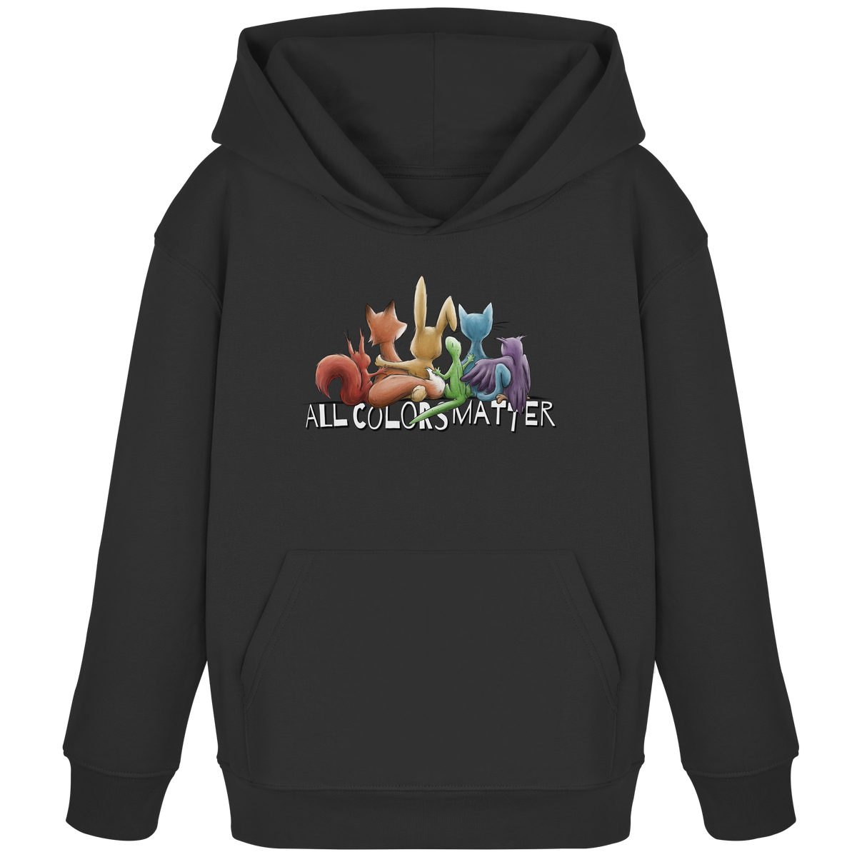 All Colors Matter! Regenbogen Tiere für Vielfalt - Kids Organic Hoodie