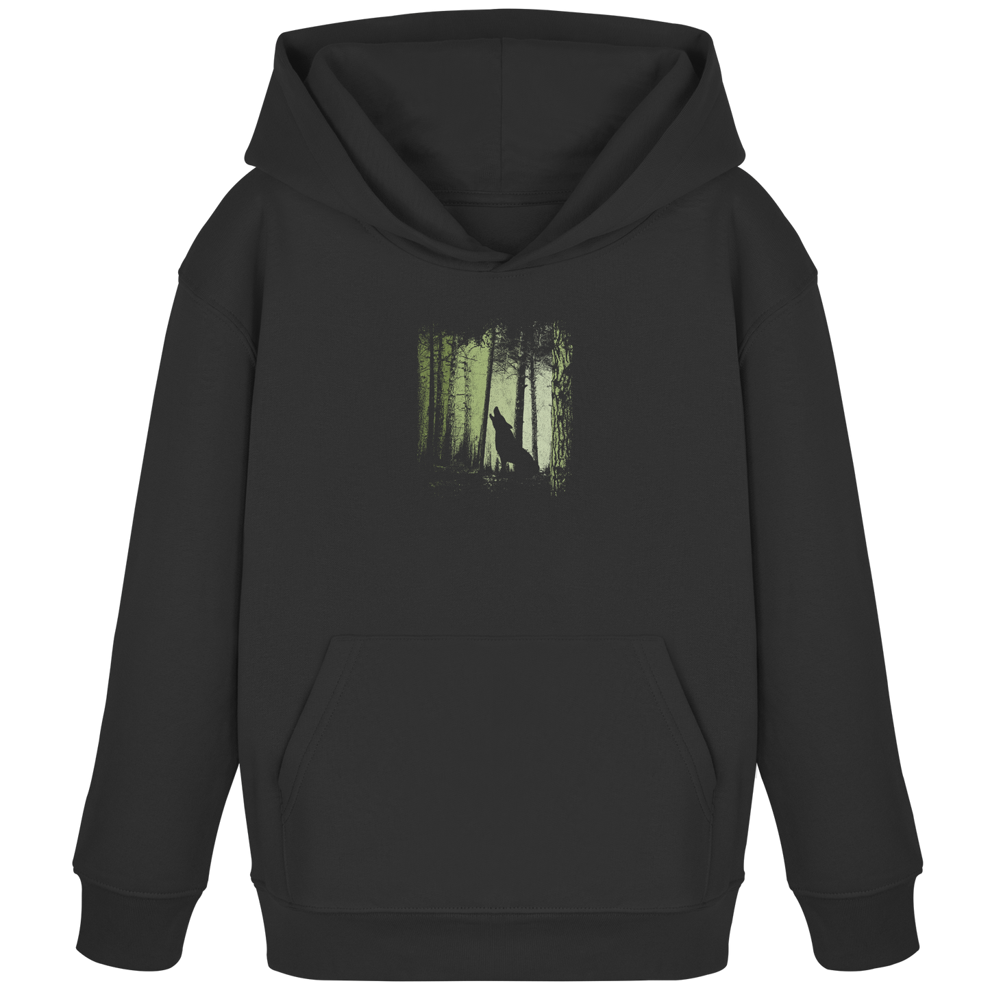Einsamer Wolf im Zwielicht Wald  - Kids Organic Hoodie