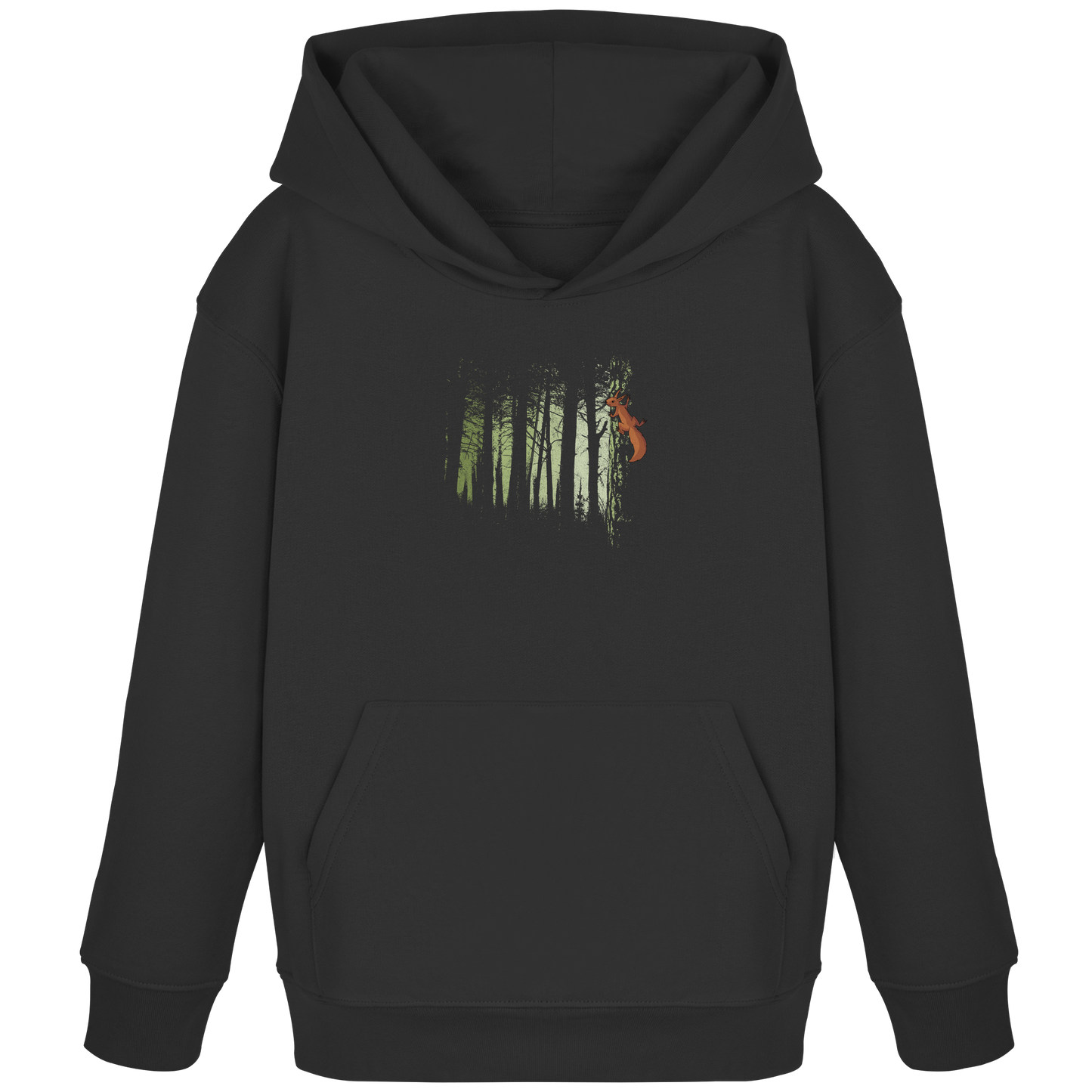 Eichhörnchen im Zwielicht-Wald - Kids Organic Hoodie