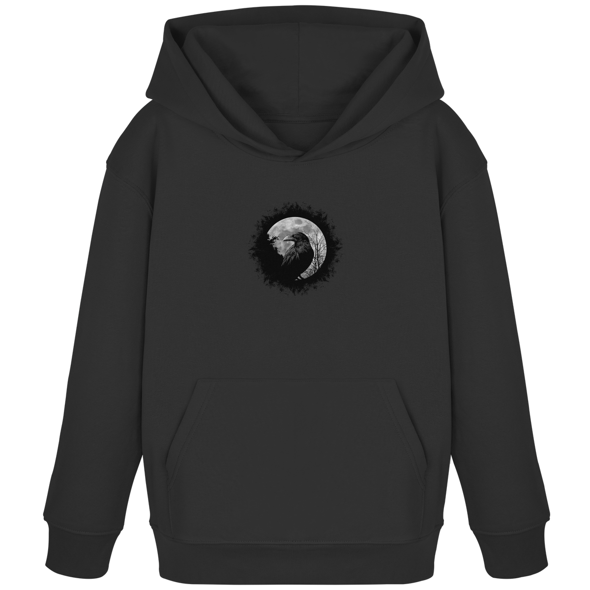 Schwarzer Rabe bei Vollmond  - Kids Organic Hoodie