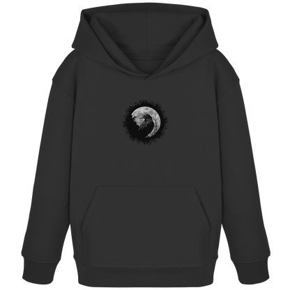 Schwarzer Rabe bei Vollmond  - Kids Organic Hoodie