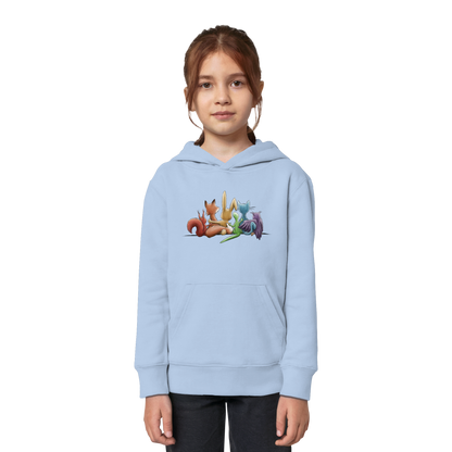 Regenbogen Tiere für Freundschaft, Toleranz und Vielfalt - Kids Organic Hoodie