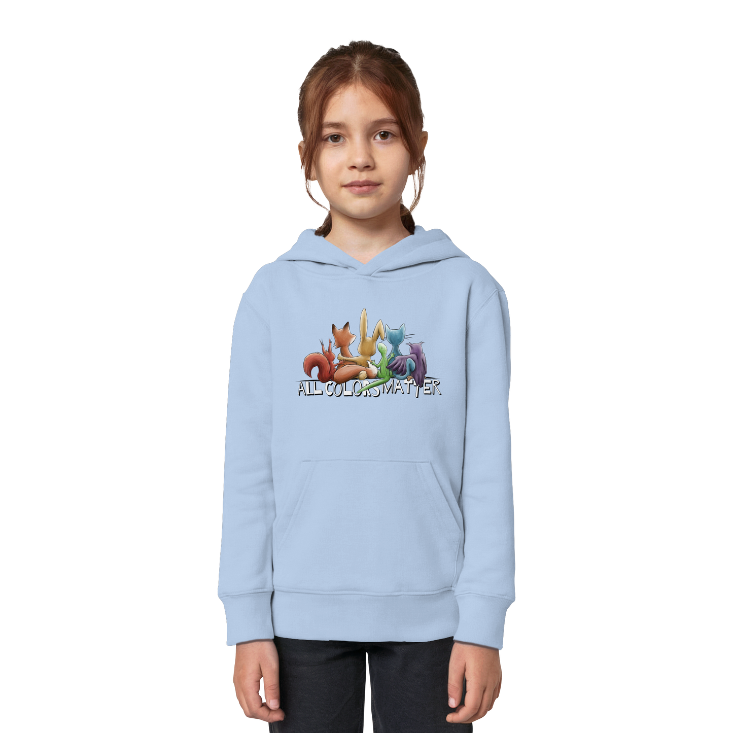 All Colors Matter! Regenbogen Tiere für Vielfalt - Kids Organic Hoodie