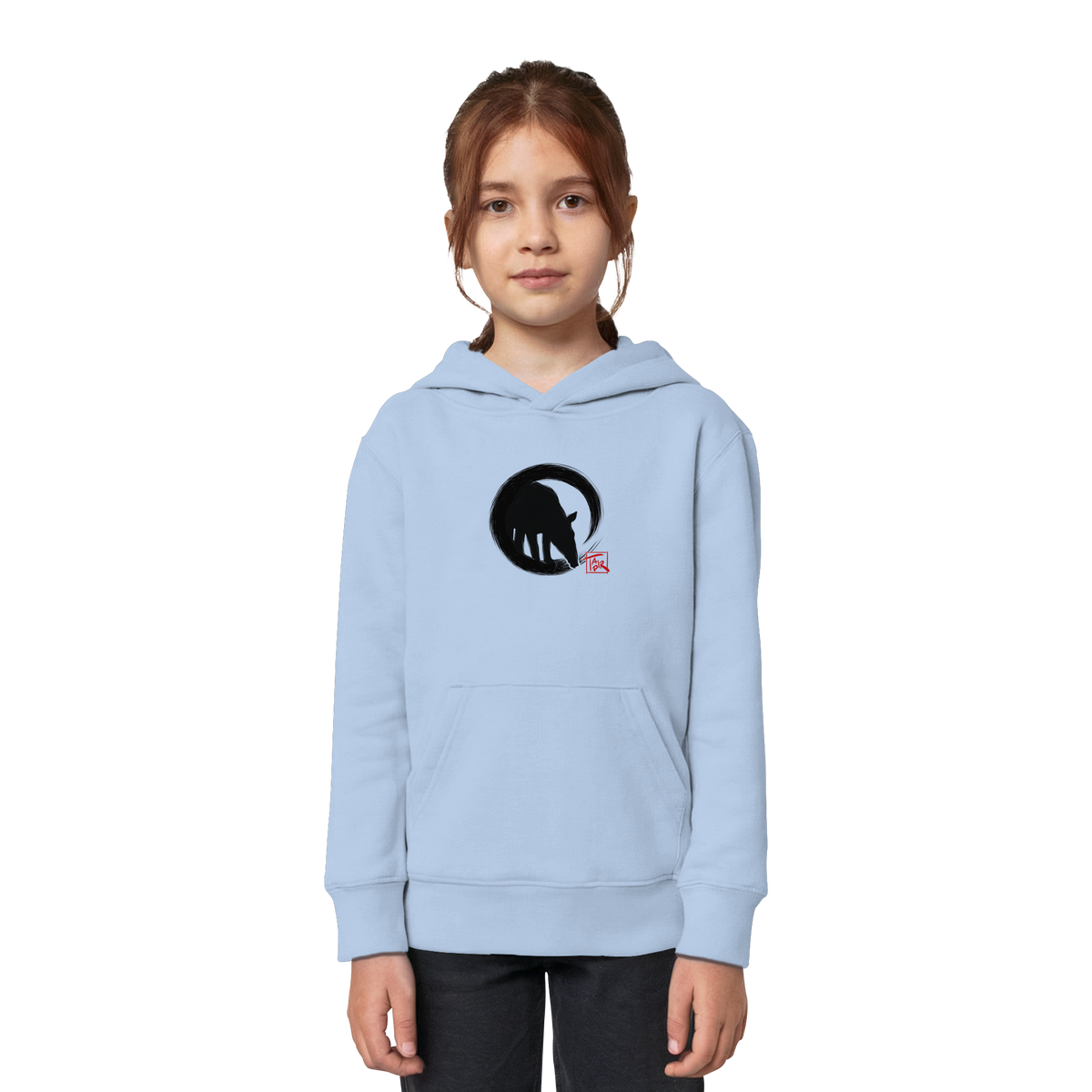 Zen Tapir im japanischen Enso Kreis - Kids Organic Hoodie