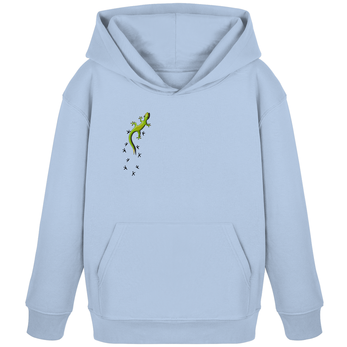 Kletternder Gecko mit Spuren - Kids Organic Hoodie