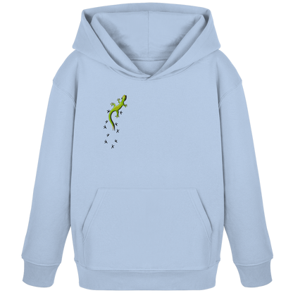 Kletternder Gecko mit Spuren - Kids Organic Hoodie