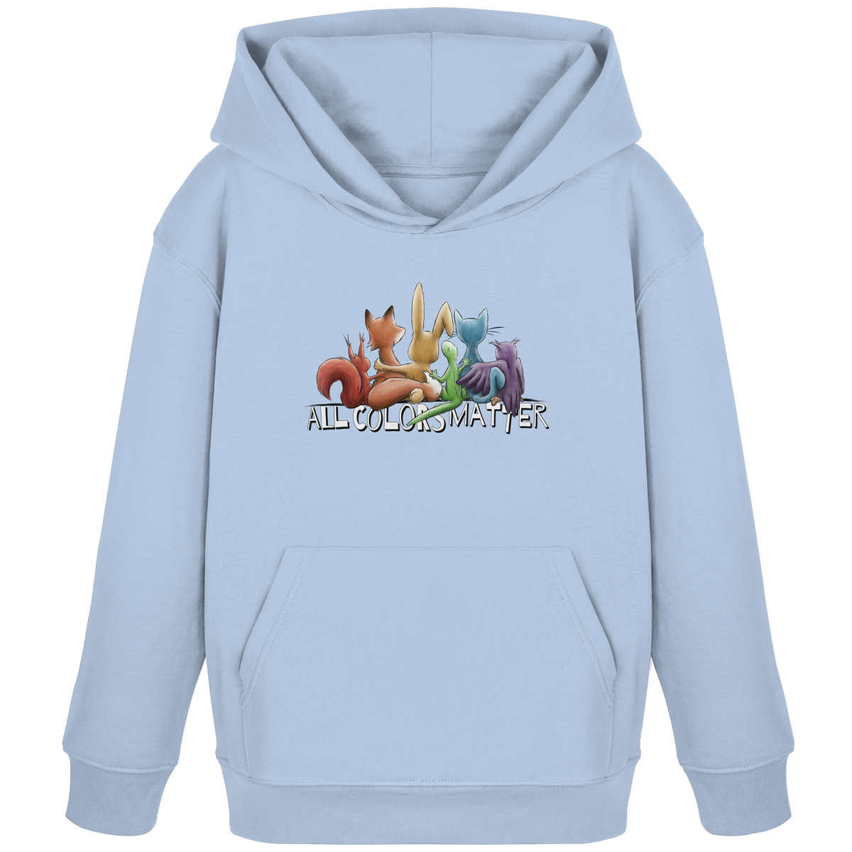 All Colors Matter! Regenbogen Tiere für Vielfalt - Kids Organic Hoodie
