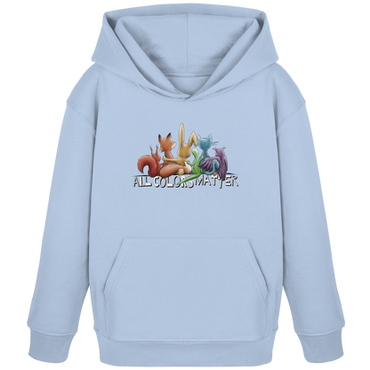 All Colors Matter! Regenbogen Tiere für Vielfalt - Kids Organic Hoodie
