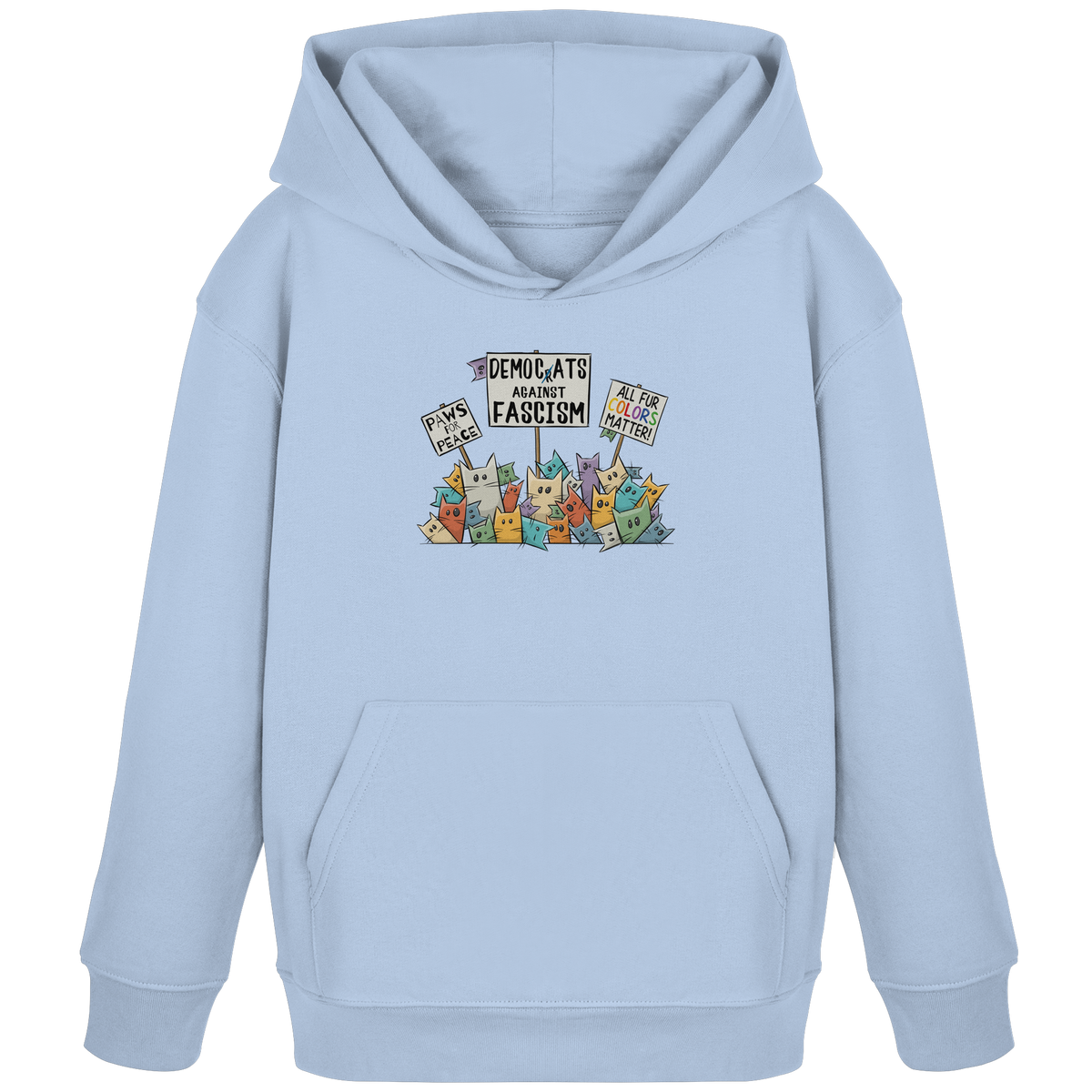 Demo-Katzen gegen Faschismus und für Vielfalt - Kids Organic Hoodie