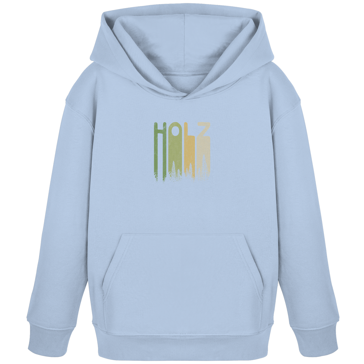 Holz Retro Wald Schriftzug - Kids Organic Hoodie