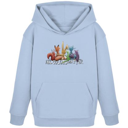 All Colors Matter! Regenbogen Tiere für Vielfalt - Kids Organic Hoodie