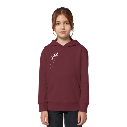 Gecko Eidechse Silhouette hell - Kids Organic Hoodie