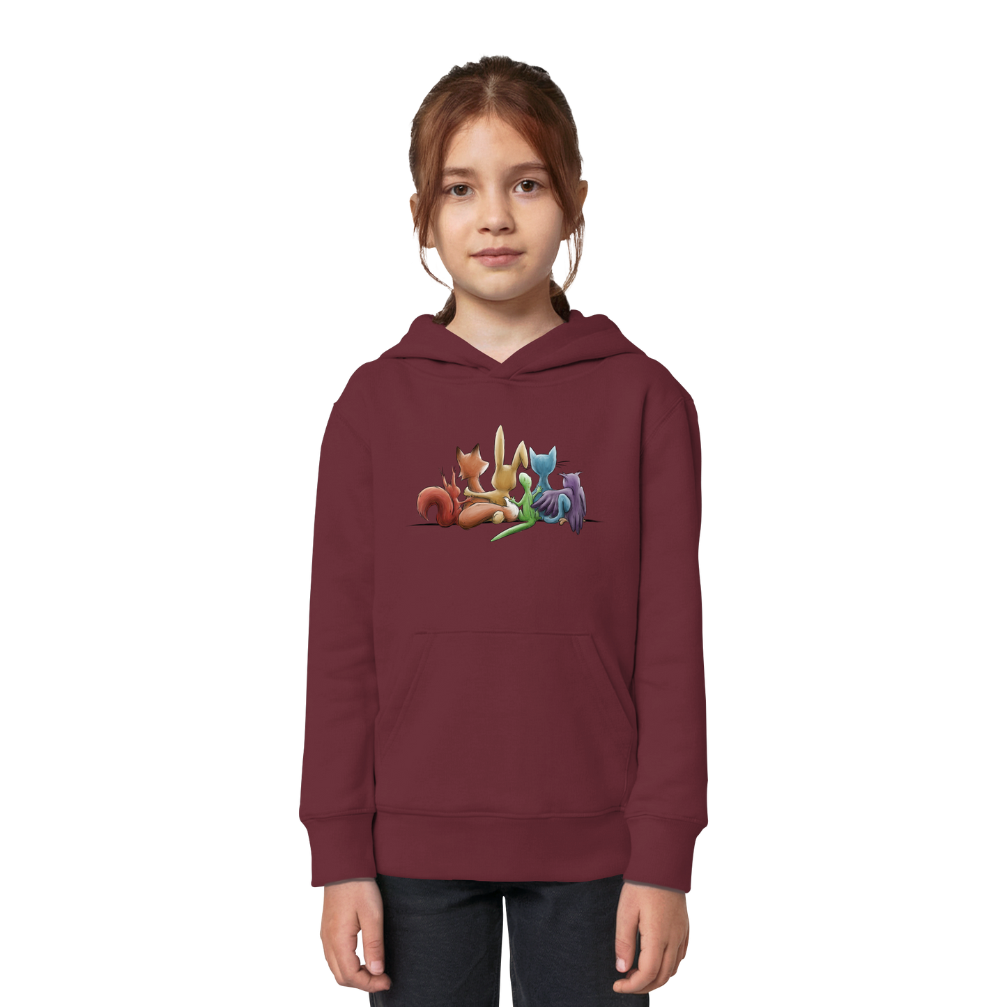 Regenbogen Tiere für Freundschaft, Toleranz und Vielfalt - Kids Organic Hoodie