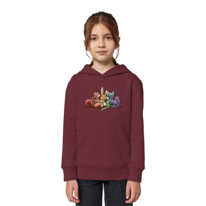 Regenbogen Tiere für Freundschaft, Toleranz und Vielfalt - Kids Organic Hoodie