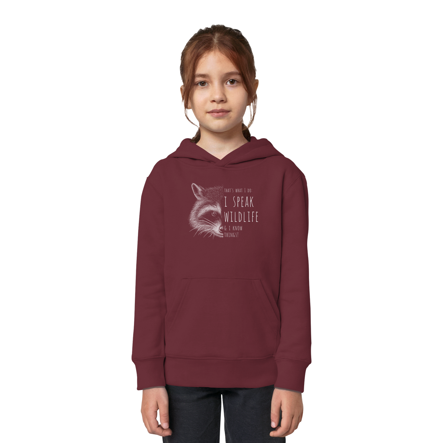 I Speak Wildlife And I Know Waschbär - Kids Organic Hoodie