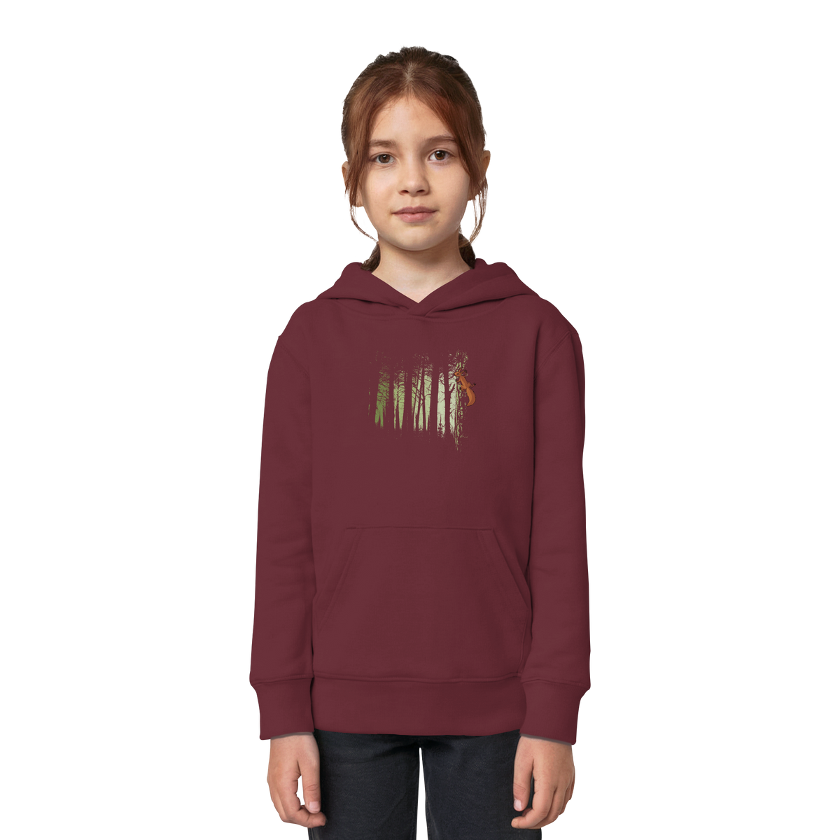 Eichhörnchen im Zwielicht-Wald - Kids Organic Hoodie