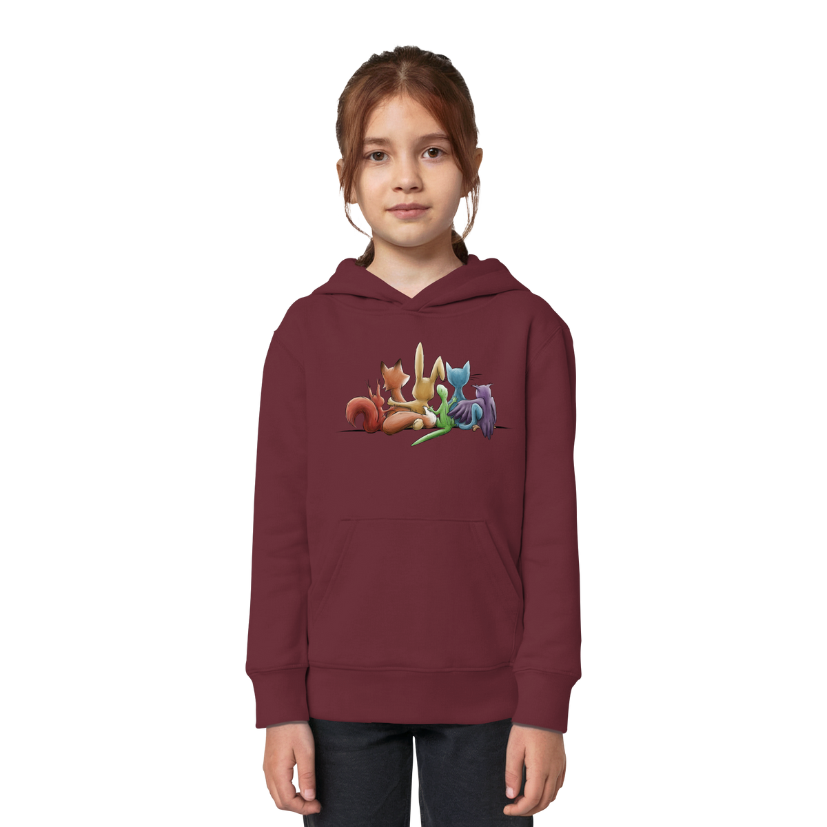 Regenbogen Tiere für Freundschaft, Toleranz und Vielfalt - Kids Organic Hoodie