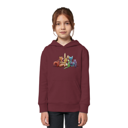 Regenbogen Tiere für Freundschaft, Toleranz und Vielfalt - Kids Organic Hoodie