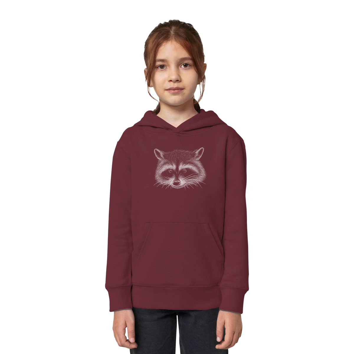 Waschbär Illustration Kritzelkunst - Kids Organic Hoodie