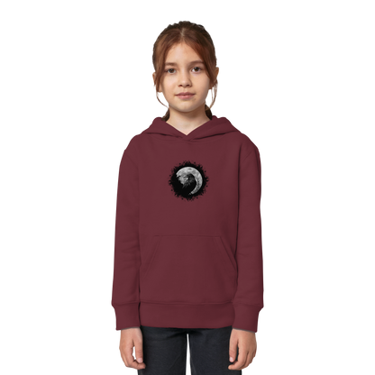 Schwarzer Rabe bei Vollmond  - Kids Organic Hoodie