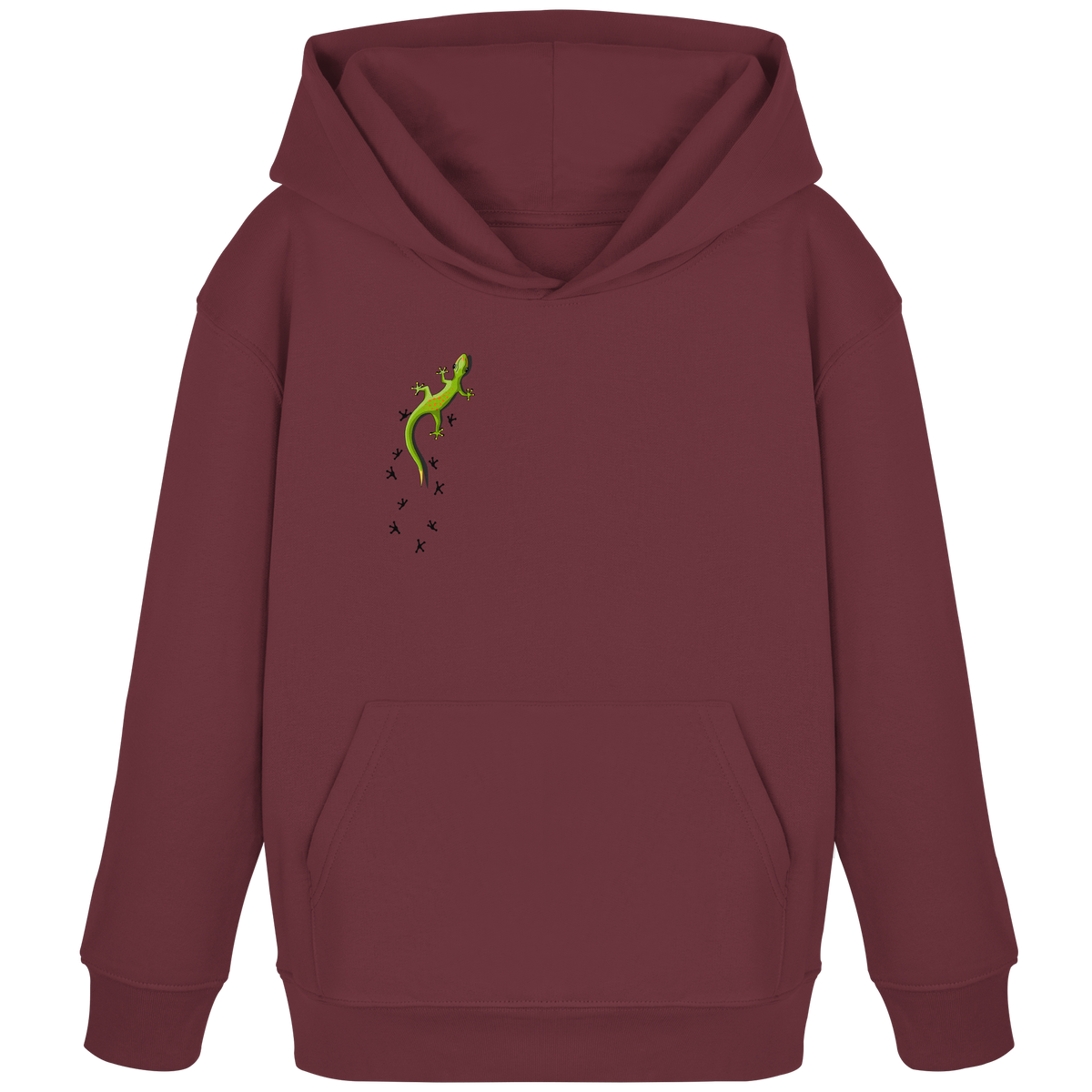 Kletternder Gecko mit Spuren - Kids Organic Hoodie