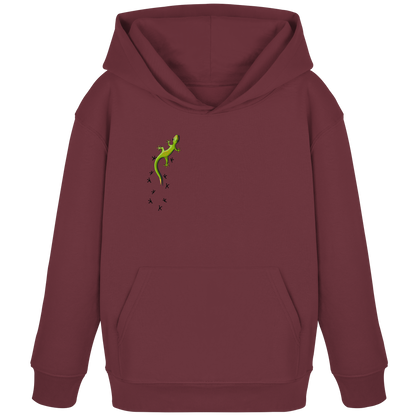 Kletternder Gecko mit Spuren - Kids Organic Hoodie