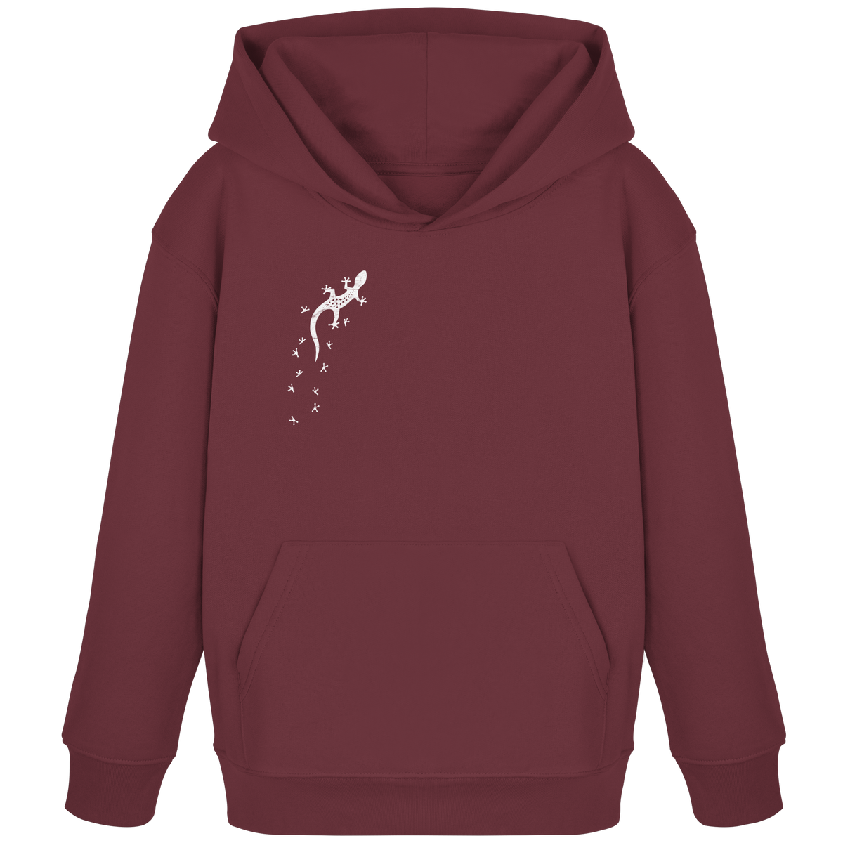 Gecko Eidechse Silhouette hell - Kids Organic Hoodie