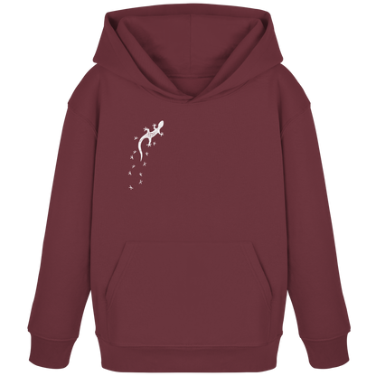 Gecko Eidechse Silhouette hell - Kids Organic Hoodie