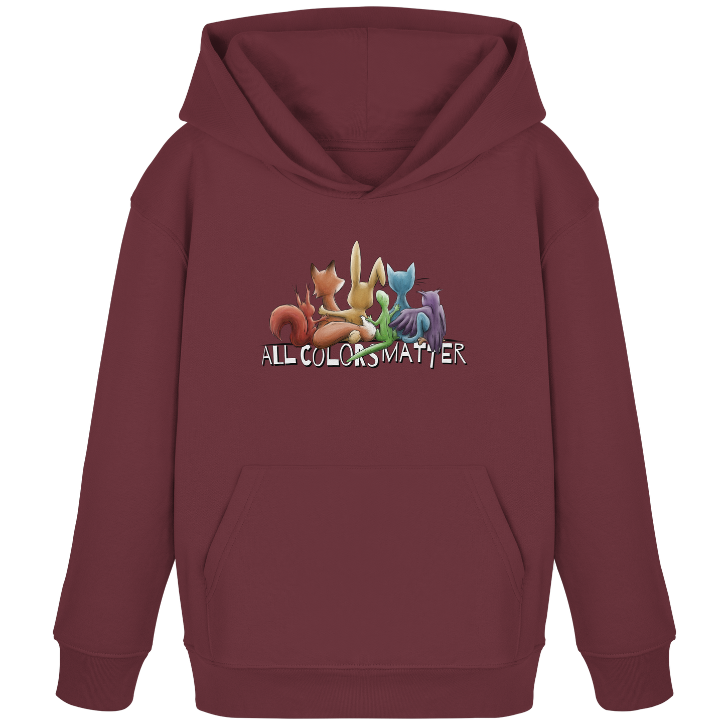 All Colors Matter! Regenbogen Tiere für Vielfalt - Kids Organic Hoodie