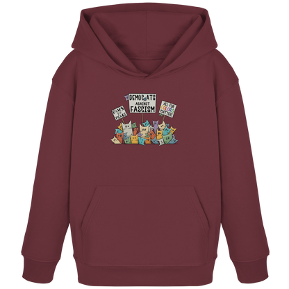 Demo-Katzen gegen Faschismus und für Vielfalt - Kids Organic Hoodie