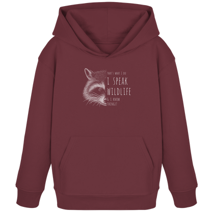 I Speak Wildlife And I Know Waschbär - Kids Organic Hoodie