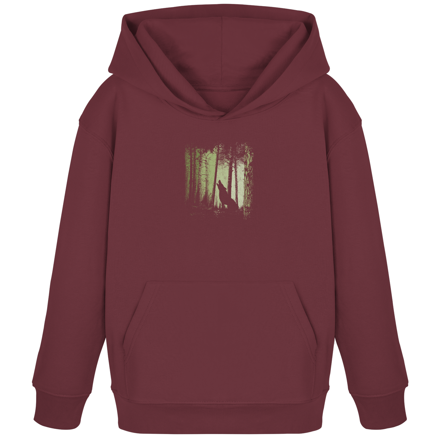 Einsamer Wolf im Zwielicht Wald  - Kids Organic Hoodie