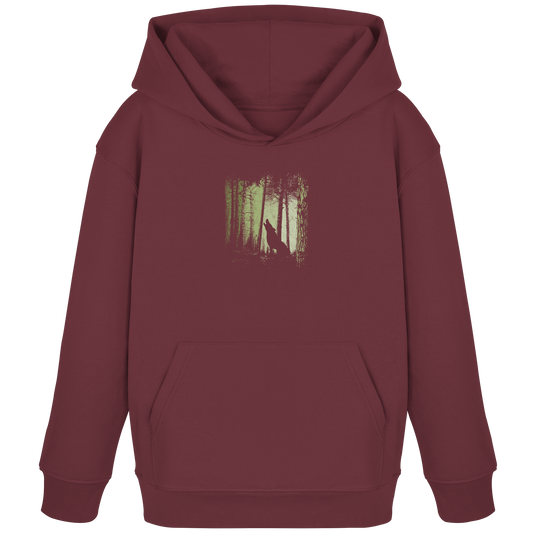 Einsamer Wolf im Zwielicht Wald  - Kids Organic Hoodie